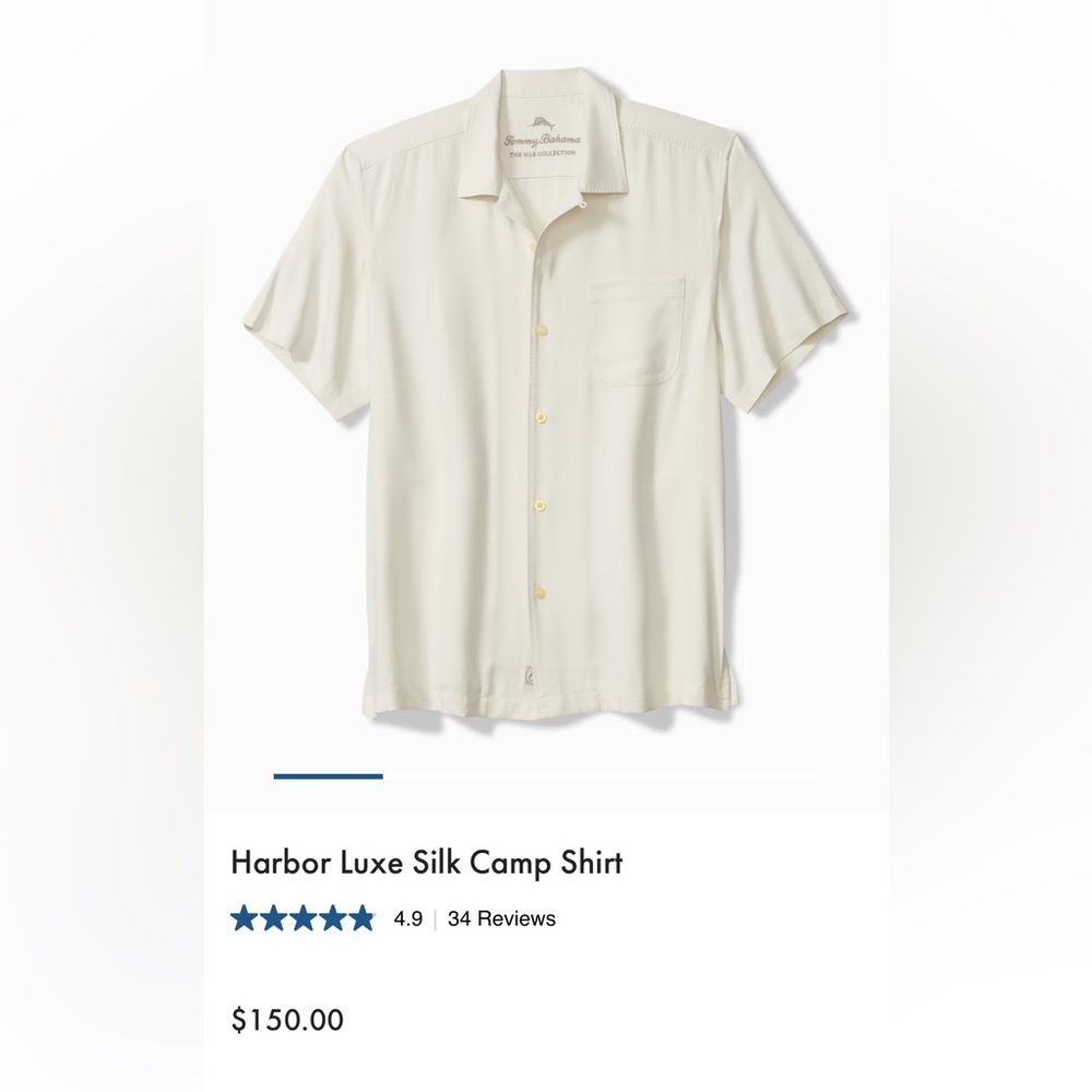 Tommy Bahama Harbor Luxe Silk Camp Shirt - Continental - Men’s 4XLB